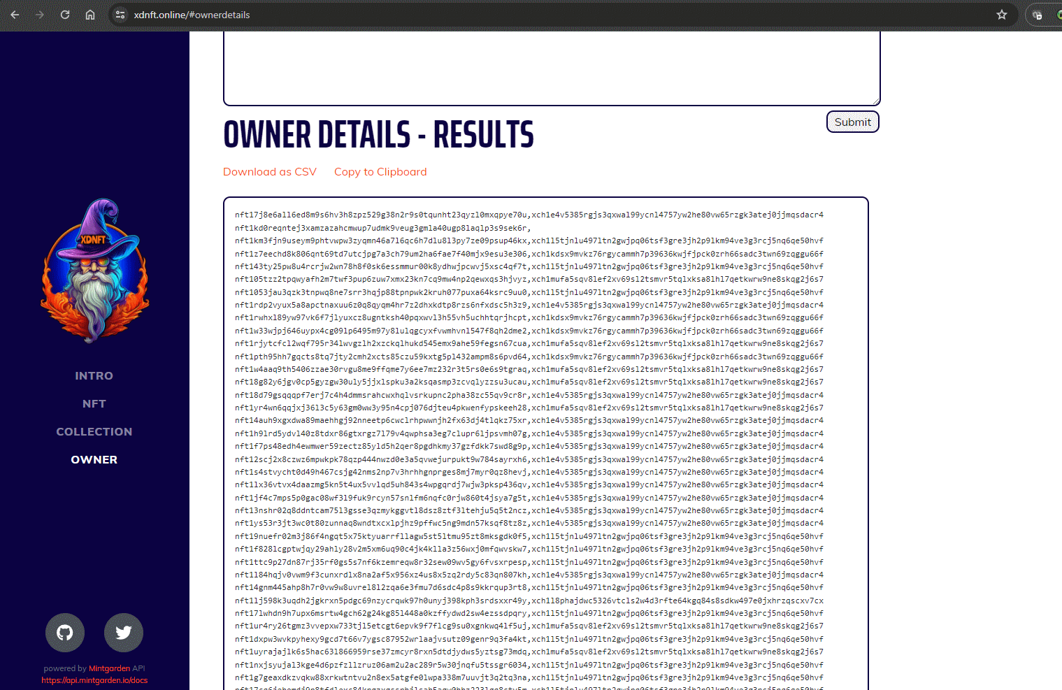 Owner Details - Results